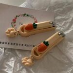 Adorable Carrot-Shaped Stainless Steel Nail Clippers with Straight Edge Blade - Modern Style Nail Trimmer with Cat Claw Pendant - Unscented, Splash-Proof - Image 7