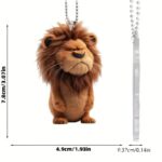 2D Cute Lion Hanging Ornament – Acrylic Car Mirror & Home Décor Pendant - Image 3