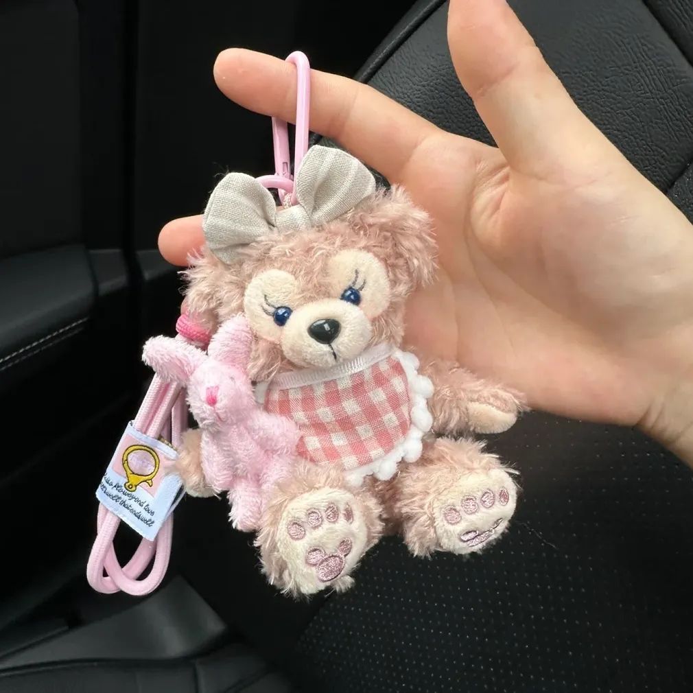 13387018341457517 Adorable Bunny Plush Keychain – Pink Fluffy Doll Charm - Image 1