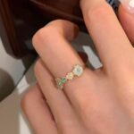 Blue Enamel Mother-of-Pearl Ring – Light Luxury Summer Statement Ring for Women - Image 7