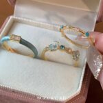 Blue Enamel Mother-of-Pearl Ring – Light Luxury Summer Statement Ring for Women - Image 6