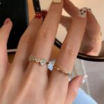 Blue Enamel Mother-of-Pearl Ring – Light Luxury Summer Statement Ring for Women - Image 4