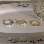 Blue Enamel Mother-of-Pearl Ring – Light Luxury Summer Statement Ring for Women - Image 2
