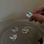 Geometric Square Zircon Open Ring – Adjustable High-End INS Style for Women - Image 2