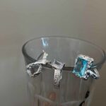Geometric Square Zircon Open Ring – Adjustable High-End INS Style for Women - Image 7