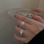 Geometric Square Zircon Open Ring – Adjustable High-End INS Style for Women - Image 6