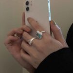 Geometric Square Zircon Open Ring – Adjustable High-End INS Style for Women - Image 5