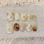 Handmade Short Press-On Nails with Gilded Finish