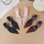 Elegant Rhinestone Pointed Toe Slingback Heels - Image 2