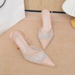 Elegant Rhinestone Pointed Toe Slingback Heels - Image 10