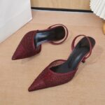 Elegant Rhinestone Pointed Toe Slingback Heels - Image 3