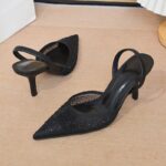 Elegant Rhinestone Pointed Toe Slingback Heels - Image 8