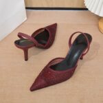 Elegant Rhinestone Pointed Toe Slingback Heels - Image 4
