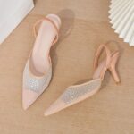 Elegant Rhinestone Pointed Toe Slingback Heels - Image 7