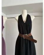Black Elegant V-Neck Halter Maxi Dress – Sleeveless Slim Fit Luxury Summer Dress for Women - Image 2