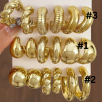 Gold Water Drop Hoop Earrings – Minimalist Luxe Huggie Hoops for WomenGold Water Drop Hoop Earrings - Image 2