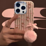 Glitter Stripes Little Bear iPhone Case for iPhone, Soft and Stylish Design - Image 3