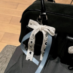 Balletcore Heart Bow Keychain – Blue Satin Bag Charm, Cute Girly Pendant - Image 3