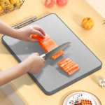 Antibacterial Ultraviolet Wood Cutting Board | Double-Sided Stainless Steel Chopping Block | Mold-Resistant, Durable, and Eco-Friendly Kitchen Board - Image 5