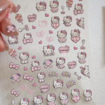 5D Hello Kitty Embossed Nail Stickers – Cute Pink Skirt Kitty Cat DIY Decals for Water Bottles, Cameras & More - Image 4