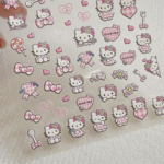 5D Hello Kitty Embossed Nail Stickers – Cute Pink Skirt Kitty Cat DIY Decals for Water Bottles, Cameras & More - Image 5