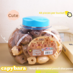 Bucket Capibara Mini Pencil Sharpener Cartoon Cute 3D Pencil Sharpener Student Use Plastic Pencil Sharpener Foreign Trade - Image 6