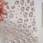 5D Hello Kitty Embossed Nail Stickers – Cute Pink Skirt Kitty Cat DIY Decals for Water Bottles, Cameras & More - Image 6