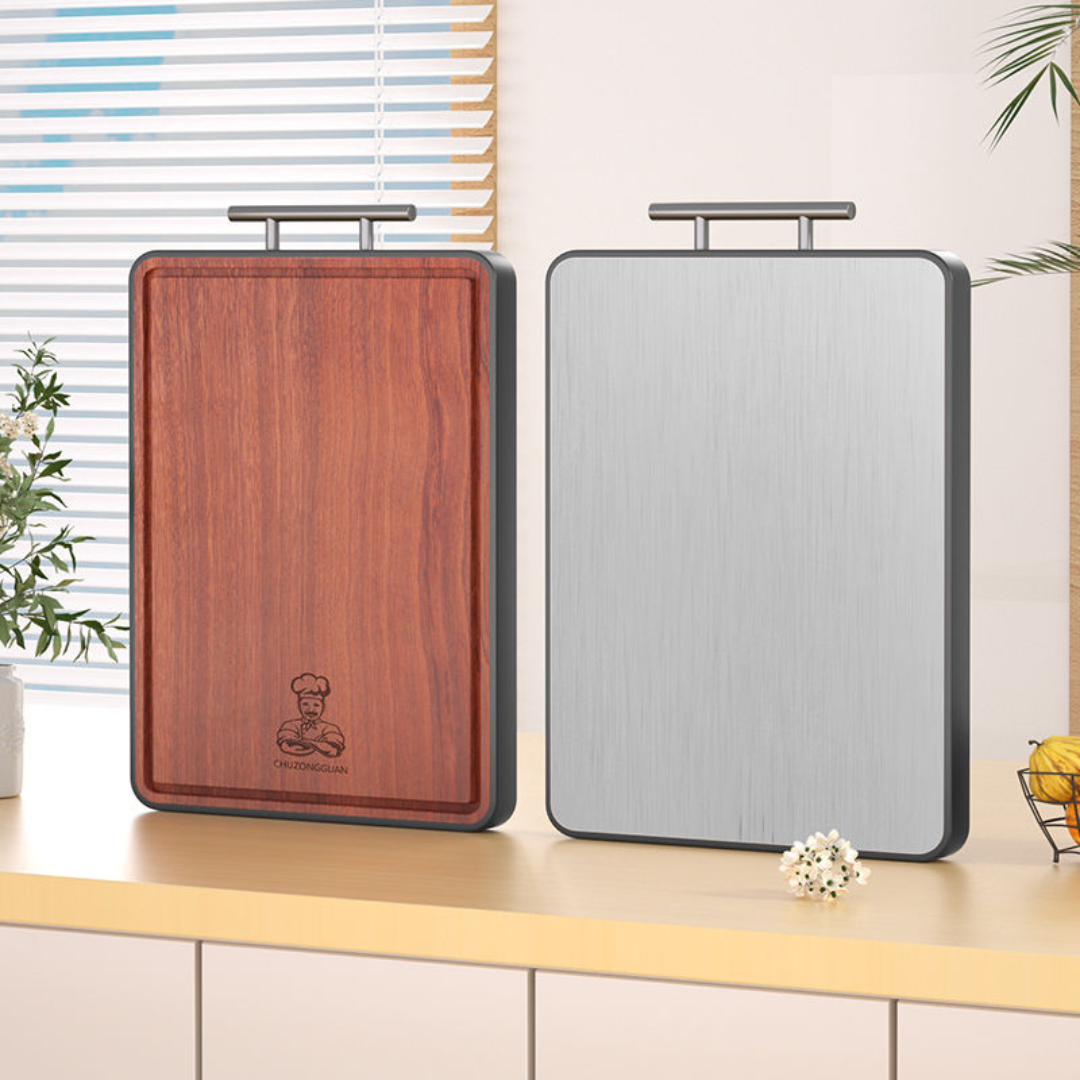 6_a1ec3c3e-37cd-4a21-94c4-28cbb5903256 Antibacterial Ultraviolet Wood Cutting Board | Double-Sided Stainless Steel Chopping Block | Mold-Resistant, Durable, and Eco-Friendly Kitchen Board - Image 1