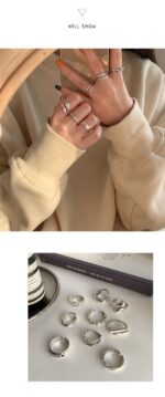 925 Sterling Silver Minimalist Combination Ring – Luxury Index Ring - Image 8
