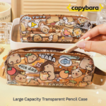 Capybara transparent pencil case cartoon cute student stationery storage bag capybara high value waterproof pencil case - Image 7