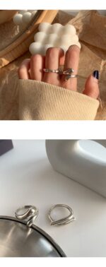 925 Sterling Silver Minimalist Combination Ring – Luxury Index Ring - Image 6