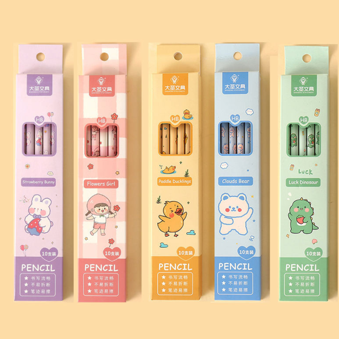 9_5b678f04-461d-462c-bc24-b535e0d28dd9 Cute Cartoon HB Pencils Box Set for Kids – Adorable Eraser Pencils for 1st & 2nd Graders, Perfect for School - Image 1