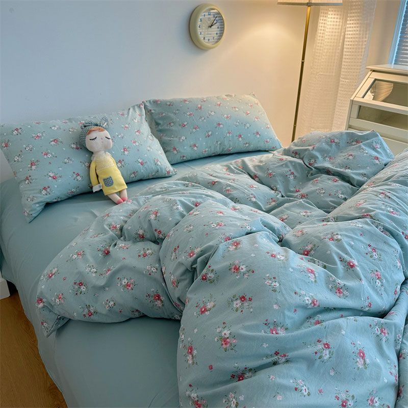 Bedsheetwarmtea-1 Cotton Bed Sheet- cartoon bedding for Dorm & Home. - Image 1