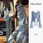 Cinched Waist Spring Blouse for Women - Image 2