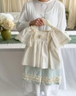 Girls Korean Style Doll Collar Floral Summer Set - Image 2