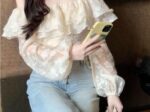 Elegant Off-Shoulder Lace Ruffle Top for Women - Image 6
