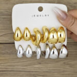 Gold Water Drop Hoop Earrings – Minimalist Luxe Huggie Hoops for WomenGold Water Drop Hoop Earrings - Image 9