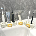 Bathroom Cream-Style Electric Toothbrush Holder – Punchless Toothpaste & Brush Storage Rack - Image 3