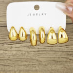 Gold Water Drop Hoop Earrings – Minimalist Luxe Huggie Hoops for WomenGold Water Drop Hoop Earrings