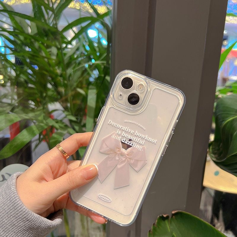 O1CN01oa9Ze61fx1ntZye60__2218936974072-0-cib Bowknot Soft Transparent Phone Case – Cute All-Inclusive Cover with Ribbon Design - Image 1