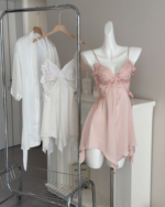 Blush Butterfly Lace Satin Nightdress Set - Image 8