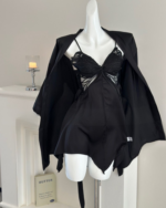Blush Butterfly Lace Satin Nightdress Set - Image 2