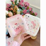 Cartoon Sanitary Pad Pouch - Large Capacity, Portable Menstrual Pad Storage Bag, Cute Girl’s Canvas Bag with Oil Painting KT Design - Image 4