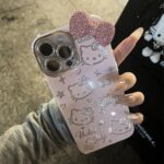 Hello Kitty Rhinestone Bowknot Full Coverage Phone Case for Apple Phones - Image 8