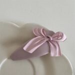 Blue Leather Bow Hair Clip – Cute Waterdrop BB Clip for Girls - Image 2