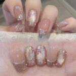 Golden Jade Bloom Cat Eye Handmade Press-On Nails – Elegant High-End Hand-Painted False Nails - Image 6