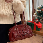 Cherry Gloss Bow Pocket Handbag