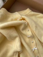High End Butter Yellow Knit Cardigan Long Sleeve Button Up Sweater for Women - Image 2