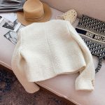 Elegant Tweed Short Jacket for Women Petite Fit Wool Blend Outerwear - Image 6