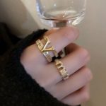 V Shape Zircon Open Ring Minimal Luxury Design - Image 3